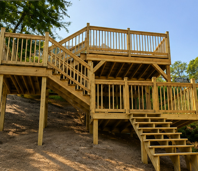 Hillside Deck & Stair System after